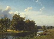 Albert Bierstadt A River Landscape, Westphalia painting